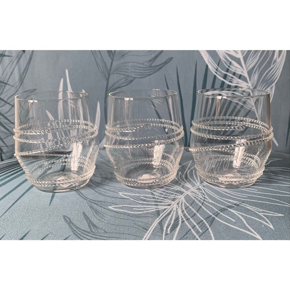 NEW Juliska Chloe Stemless WINE Glasses SET of 3 REPLACEMENT - Picture 3 of 6